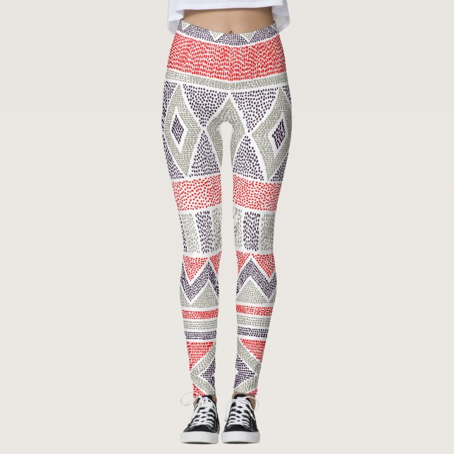 Leggings Tribal de etnia rayada: cosecha artesanal (Anverso)