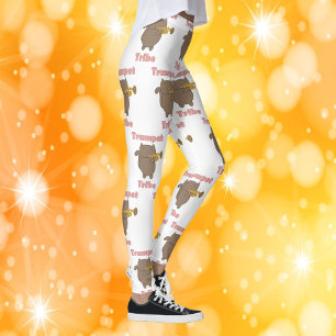 Leggings Tribu de la Trompeta Gato Marrón Patrón Rosa