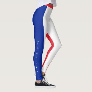 Leggings Tricolor de la bandera francesa, fanático de la mo