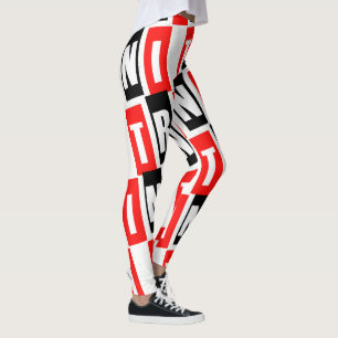 Leggings Trini Texto Fabuloso en Rojo Blanco Negro