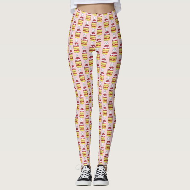 Leggings Triple inglesa Fruit Custard Postre comida británi (Anverso)
