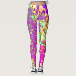 Leggings Trippy Funky Vibrante Neon Groovy Acid Trip Fracta