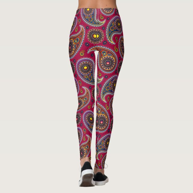 Leggings Trippy Hippy Retro Paisley (Reverso)