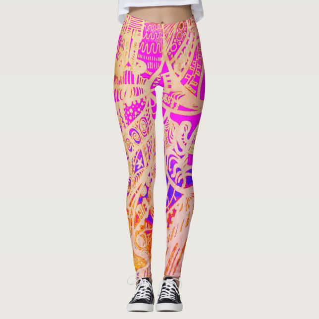 Leggings Trippy Pink Boho (Anverso)
