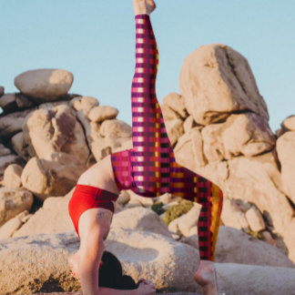 Leggings Trippy Stripes Guay psíquico morado y rosa