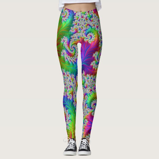 Leggings Trippy vibrante negrita trippy espiral arcoiris fr (Anverso)