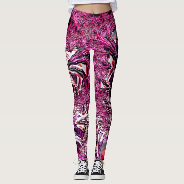 Leggings Trippy Vibrante Psicodelle Funky Arte Fractal (Anverso)