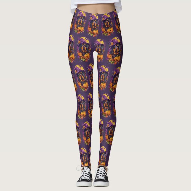Leggings Triste calabaza de brujas tibetana de perro de Hal (Anverso)