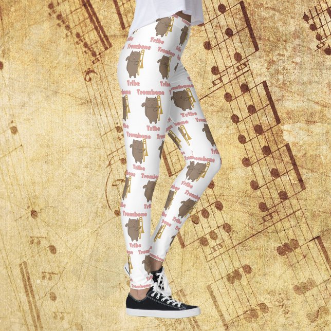 Leggings Trombone Tribe Brown Kitty Cat Pink Pattern (Subido por el creador)