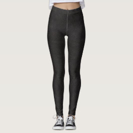 Leggings Trompe de cuero negro de la mirada - l ' polainas