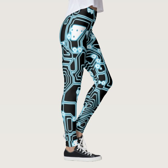 Leggings TRON - Azul / Negro - Piernas (Derecha)