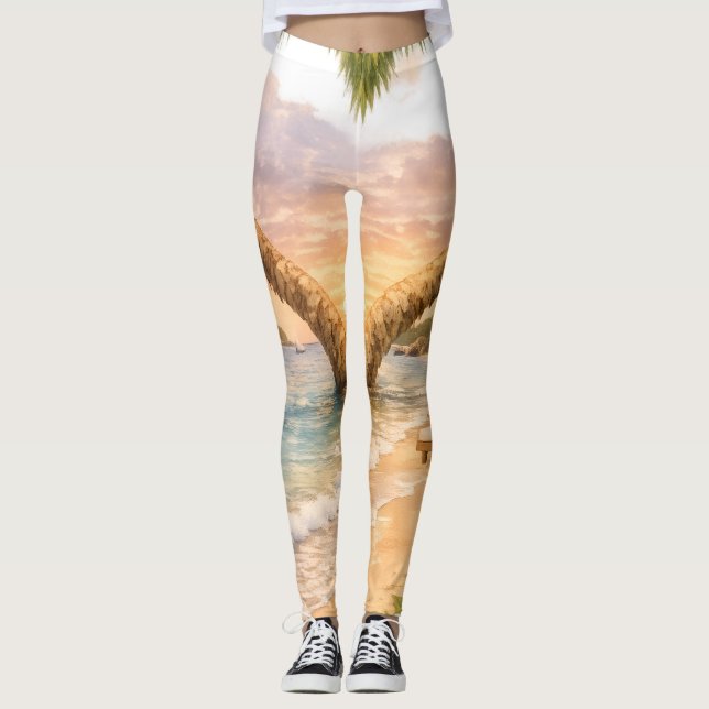 Leggings Tropical Bloom Sunset (Anverso)