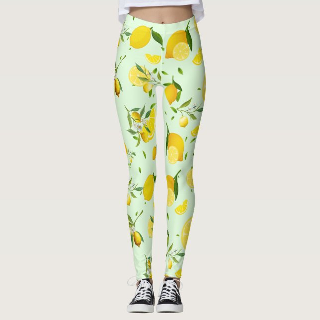 Leggings Tropical colorido Citrus SUMMER Naranja Lemon Slic (Anverso)