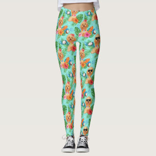 Leggings Tropical Goldendoodle Ambiente de Playa