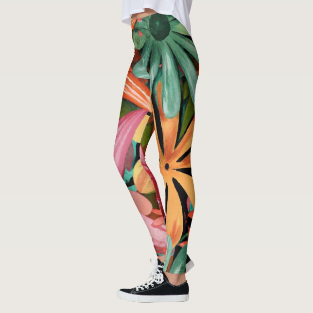 Leggings tropical/hawaiano/floral/floral (Izquierda)