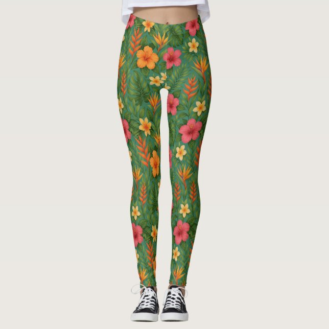 Leggings Tropical/Hawaii patterned floral (Anverso)