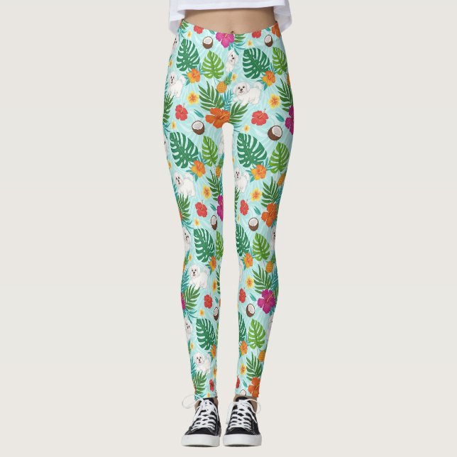 Leggings Tropical Maltés Playa Vibes (Anverso)