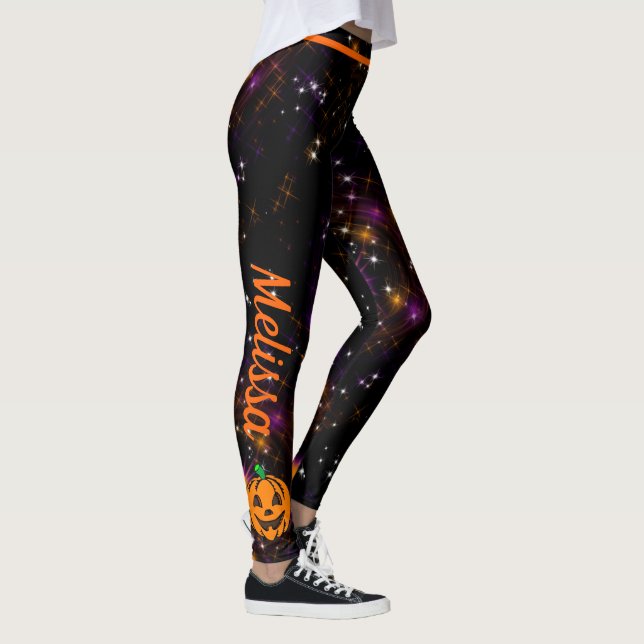 Leggings Truco de la fiesta de Halloween o trata la calabaz (Derecha)