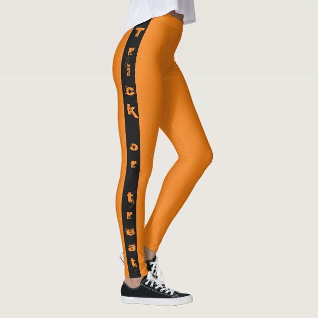 Leggings Truco negro y Naranja o trato espeluznante Hallowe (Derecha)