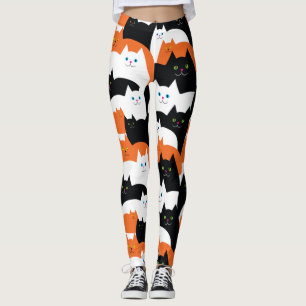 Leggings Truco o invitación de los gatos del traje de