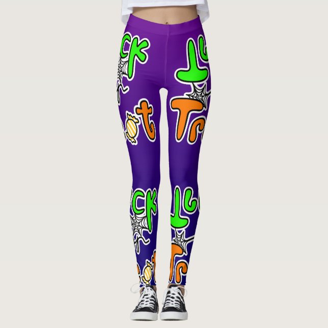 Leggings Truco o trato de la fiesta de Halloween (Anverso)