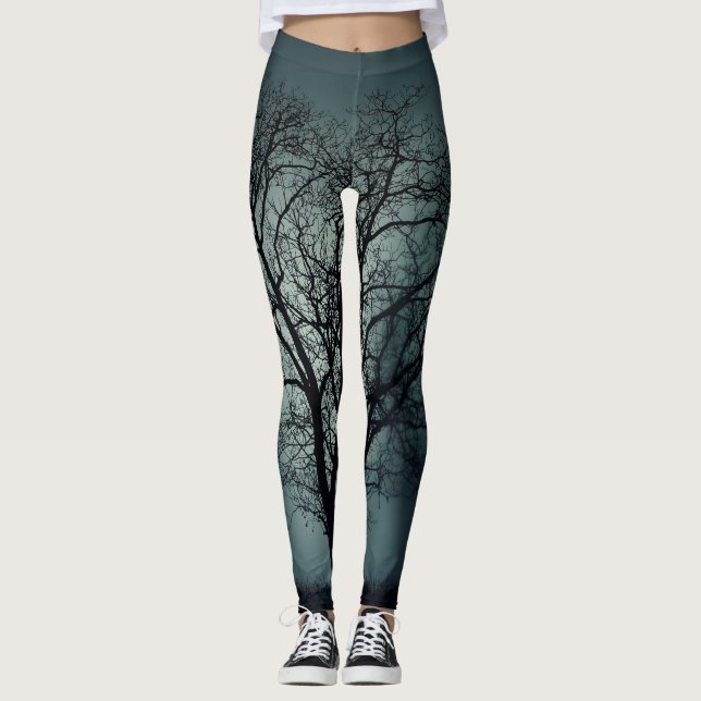 Leggings Trullo oscuro de las polainas del árbol del (Anverso)