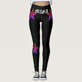 LEGGINGS ¡TRUMP! ¡MAGA! ESTRELLAS NÁUTICAS DE TATTOO RAINBO