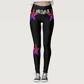 LEGGINGS ¡TRUMP! ¡MAGA! ESTRELLAS NÁUTICAS DE TATTOO RAINBO