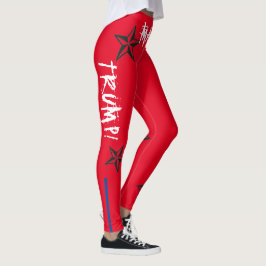 LEGGINGS ¡TRUMP! ¡MAGA! FUENTE DE DIVULGACIÓN WHT, ROJA, WH