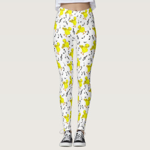 Leggings Trumpet Chick Music Notes