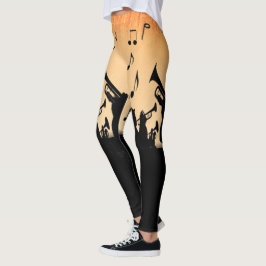 Leggings Trumpet Section Jazz Music Naranja Rust