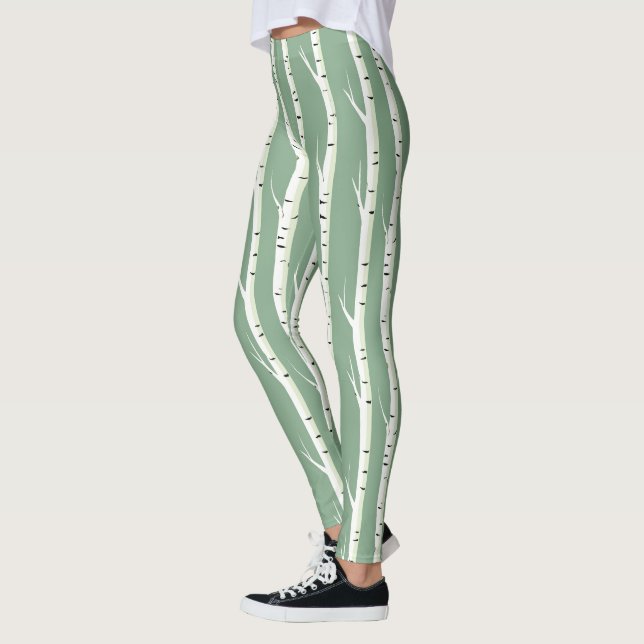 Leggings Trunk de árbol de birch plateado (Izquierda)