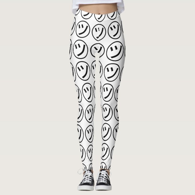 Leggings ㋡ Tsu Kana Katakana Sonriente Emoji / Emoticon (Anverso)