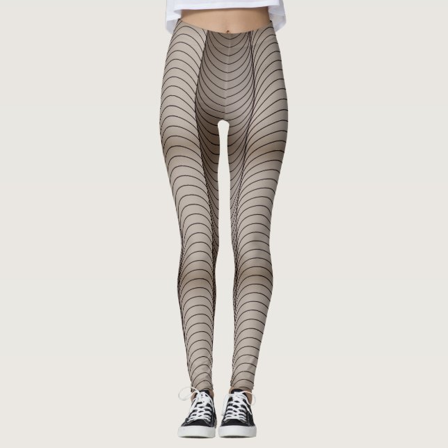 Leggings tubos de arte geométrico de ilusión óptica (Anverso)