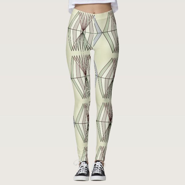 Leggings tubos de arte geométrico de ilusión óptica (Anverso)