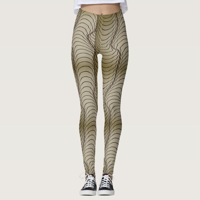 Leggings tubos de arte geométrico de ilusión óptica (Anverso)