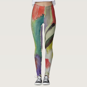 Leggings Tulipanes abstractos y piernas de flores de primav