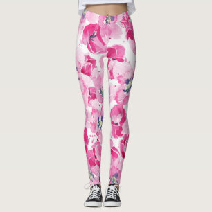 Leggings Tulipanes acuarelas: diseño de cartas dibujadas a