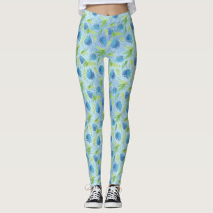 Leggings Tulipanes azules y verdes