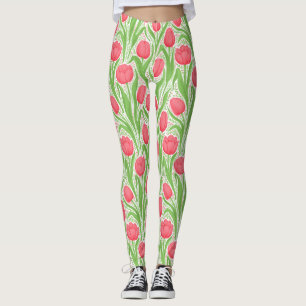 Leggings Tulipanes en rojo y verde