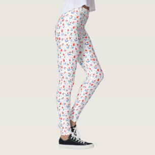 Leggings Tulipanes rojos sobre blanco