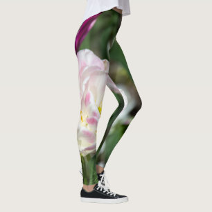 Leggings Tulipanes rosa brillante en un día soleado