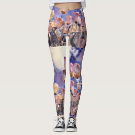 Leggings Tulipanes rosados y naranjas morados