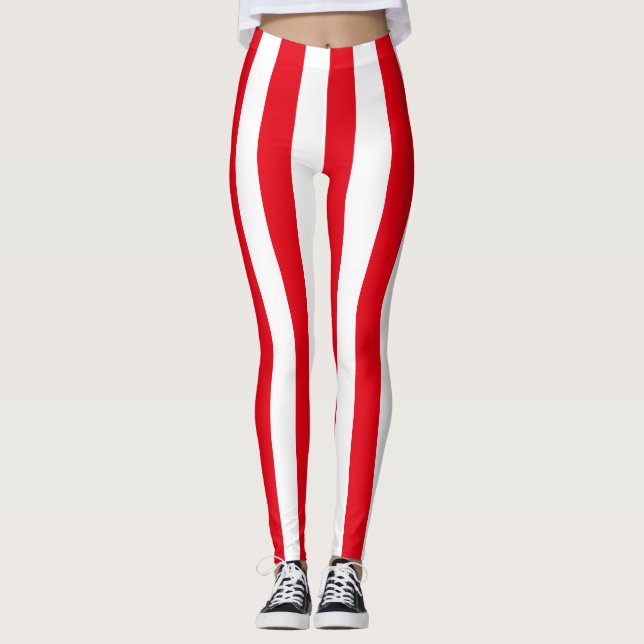 Leggings Túnez Colores de bandera nacional con franja verti (Anverso)