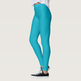 leggings turquesa brillante de cintura alta