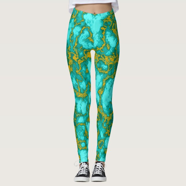 Leggings Turquesa y oro (Anverso)
