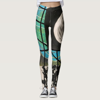 Leggings Turquesa y rayas negras