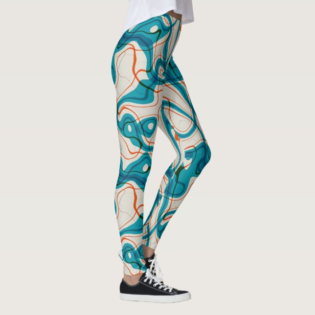 Leggings Turquesa y Red Swirls (Derecha)