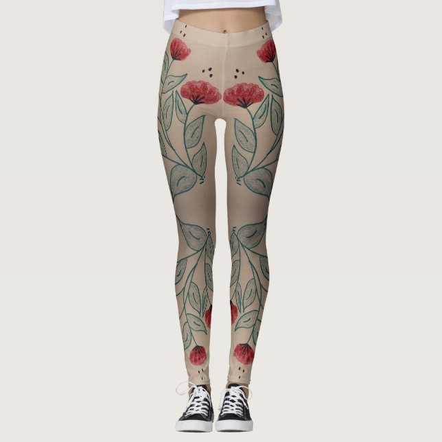 Leggings Turquesa y rojo granero (Anverso)