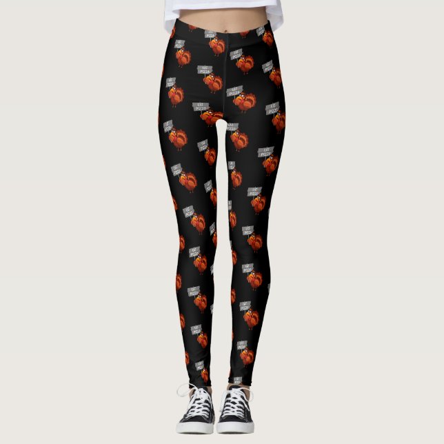 Leggings Turquía come día divertido de la acción de gracias (Anverso)